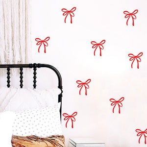 Bow wall decal/ Ribbon sticker/ room decoration/ Pattern Wall Art/ make your own/custom art/ removable/ gift/ made in USA