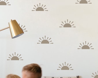 Boho Half Sun Wall Decals: Kids Room Decor