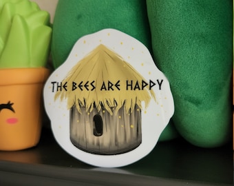 Valheim The Bees Are Happy Sticker - Die Cut Water Resistant Scratch Resistant Vinyl Laminated