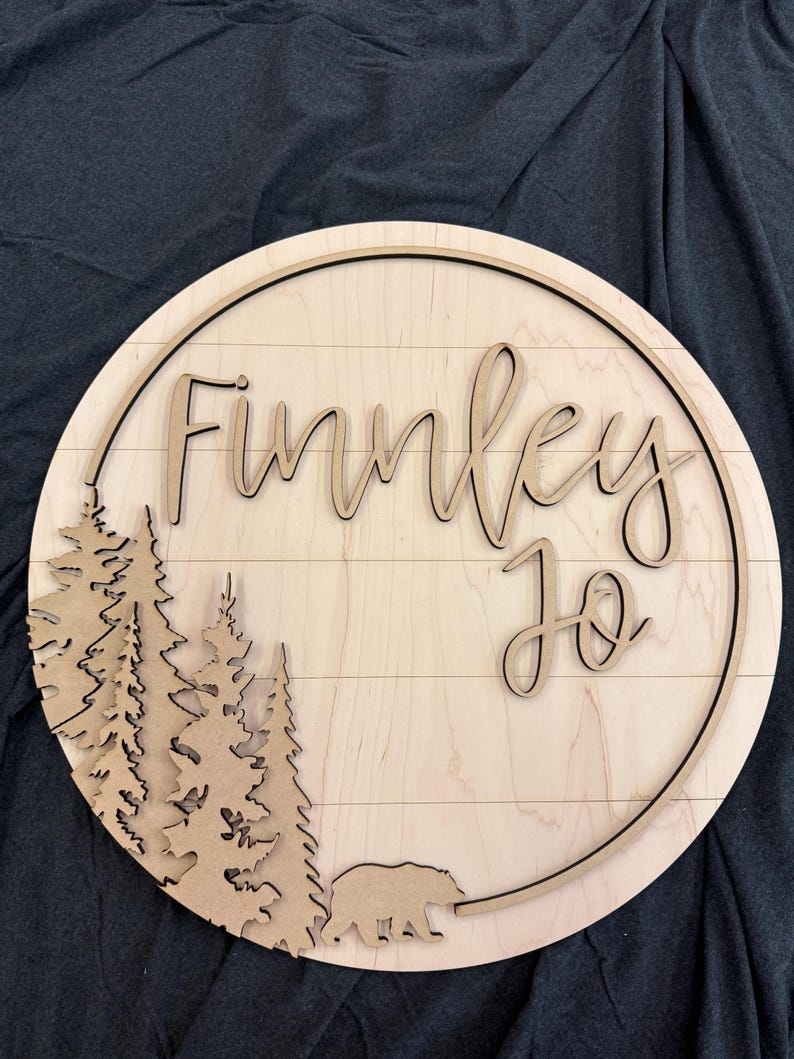 Pine Tree Mountain Wood Sign: 3D Lasercut File (digital Download) - Etsy
