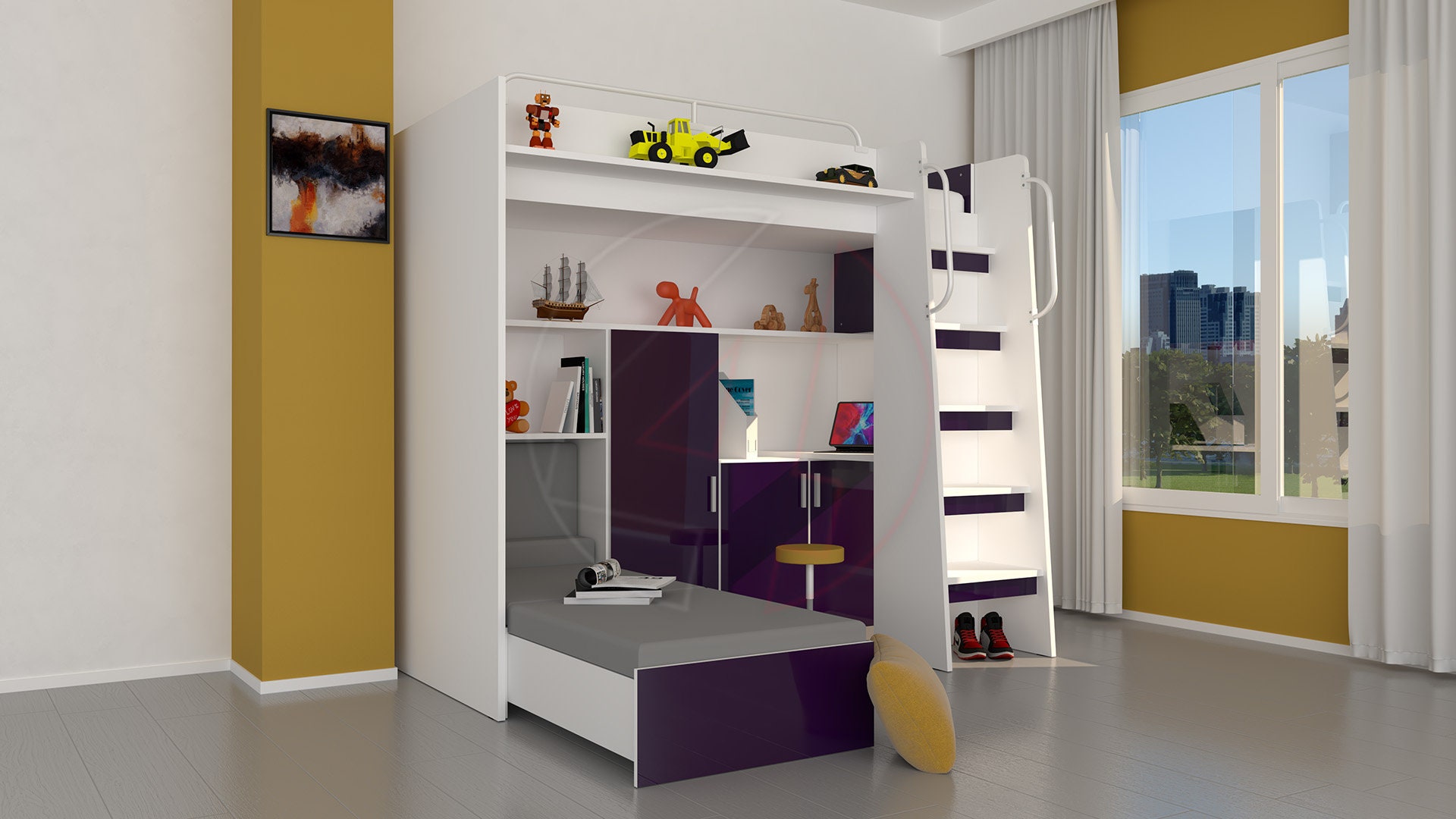 L Shaped Loft Bed Etsy UK
