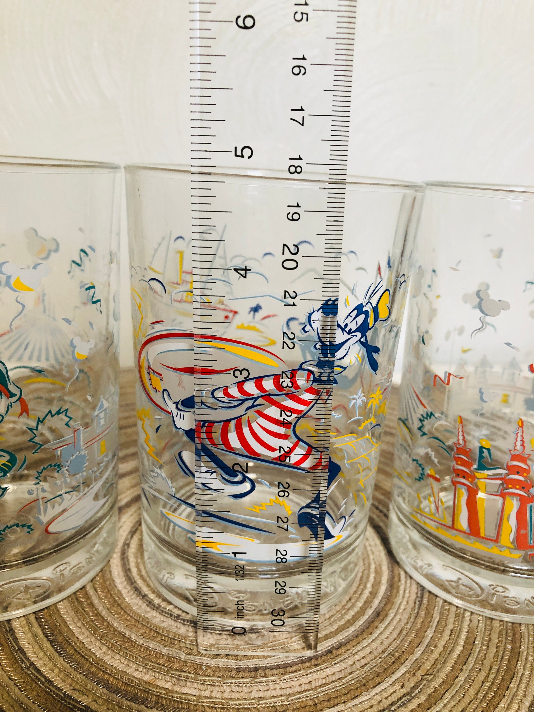 Vintage 5 McDonalds Walt Disney 25th Anniversary Drinking Glasses