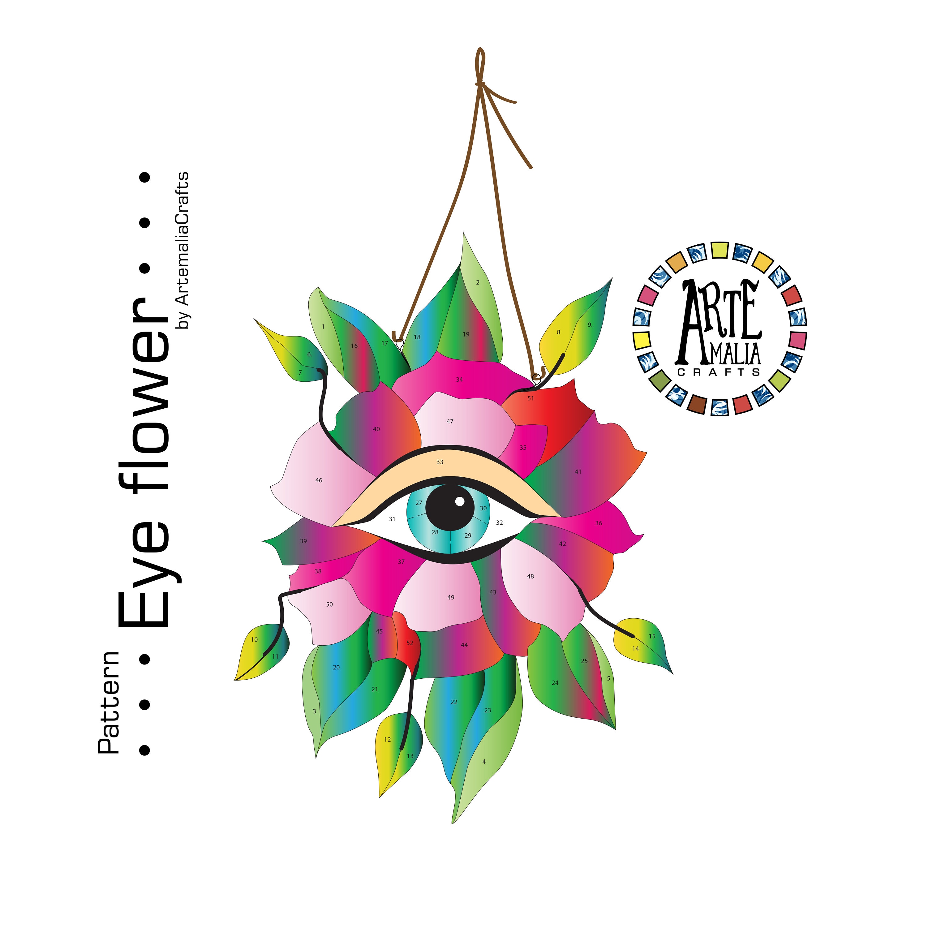 Digital Download ••• Stained glass Pattern suncatcher ••• Eye flower •••