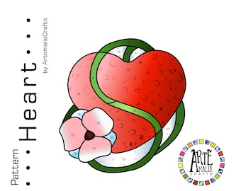 Stained Glass Pattern • Heart Flower Suncatcher PDF • Romantic Window Decor • SVG Digital Download