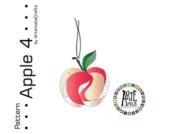 Digital Download ••• Pattern ••• Beginners ••• Stained glass suncatcher ••• Apple 4 •••