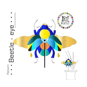 Téléchargement numérique ••• Vitrail Motif attrape-soleil ••• Scarabée - Oeil •••