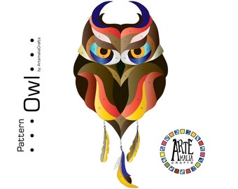 Digital Download ••• Stained glass Pattern suncatcher ••• Owl •••