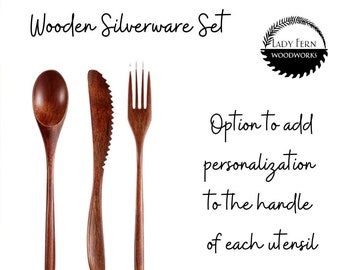 Wooden Silverware Set (Knife, Fork, Spoon)