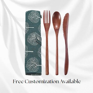 Wooden Silverware Set (Knife, Fork, Spoon)