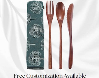 Wooden Silverware Set (Knife, Fork, Spoon)