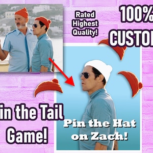 Personalisiertes Pin the Tail Spiel! Jedes Gesicht, jeder Cartoon oder jede Berühmtheit!