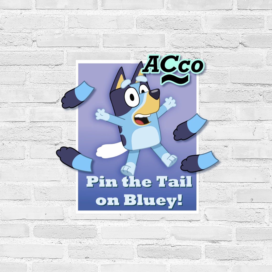 Pin the Tail on Bluey Pin the Tail Game Bluey Party Etsy