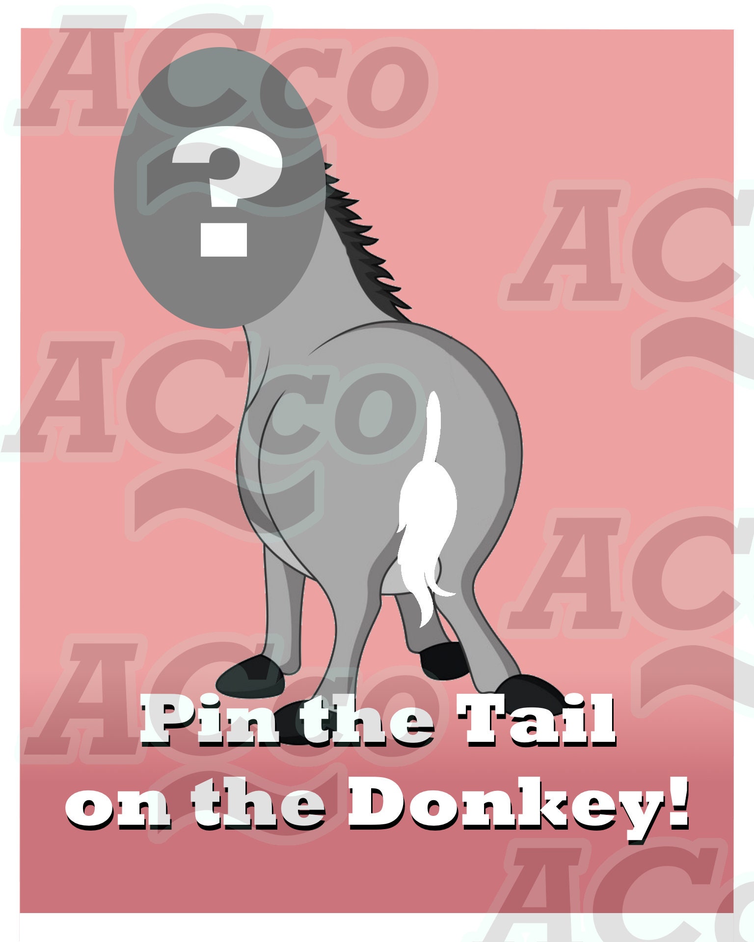 Custom Pin the Tail Game Any Face, Any Cartoon or Celebrity Etsy