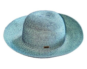 Womens Betmar New York Blue Wide Brim Sun Hat One Size Blue Style B176