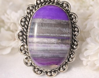 Anillo nuevo con etiquetas de plata alemana y múltiples ónix, talla 6, con diseño ornamentado de bandas y piedras preciosas.