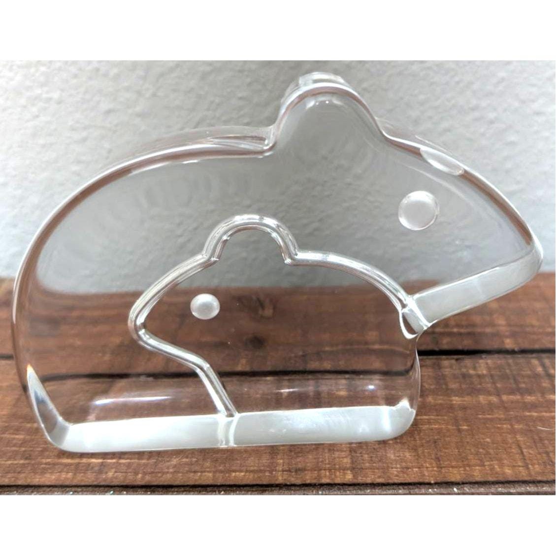 美品 クリスタル フェアリディZ 置物 超レア SASAKI CRYSTAL Sasaki Japan Denji Takeuchi Crystal Zoo Series Mouse Within Mouse