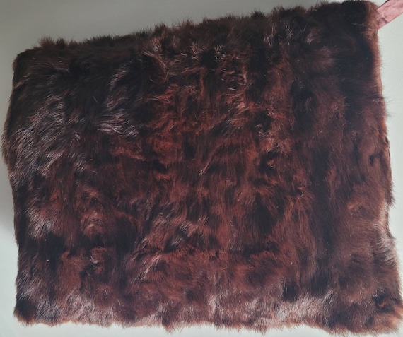 Rare VTG 1930s 1940s Fur Satin Lined  Muffler Pur… - image 1