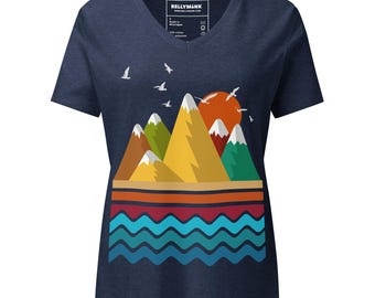 Mountain- Women’s relaxed v-neck t-shirt