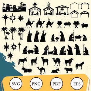 Nativity Silhouette Bundle: Holy Night Vector Graphics (Digital Download)