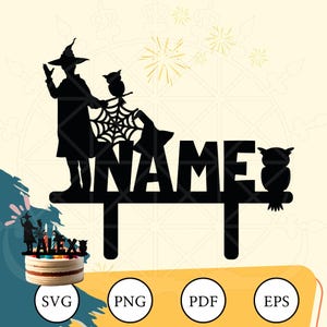Wizard Birthday Cake Topper: Personalized Name, Party Decoration (Digital Download)