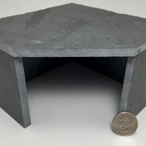 Slate Cave Hide 6x6x3.5&quot; Bottomless for Fish, Snake, Reptile, Turtle, Bearded Dragon, Aquarium, Gecko, Cichlid, Pleco