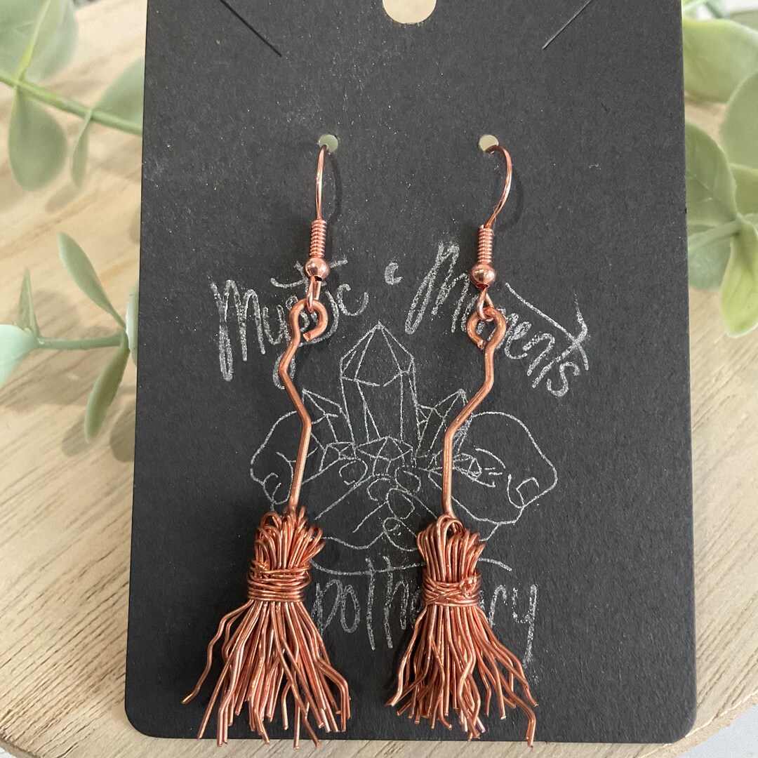 Witches Broomstick Earrings Etsy