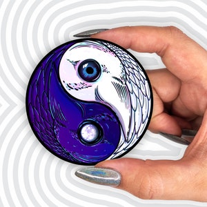 Raven Yin Yang Sticker | Raven Sticker, Bird Sticker, Vinyl Sticker, Laptop Sticker