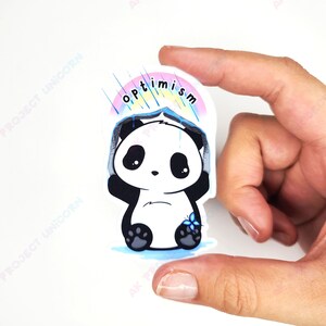 Optimism Panda Sticker | Panda Sticker, Vinyl Sticker, Water Bottle Sticker, Decal