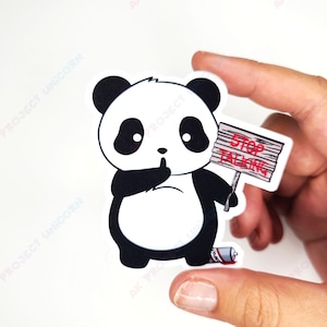 Stop Talking Panda Sticker | Panda Sticker, Vinyl Sticker, Water Bottle Sticker, Decal