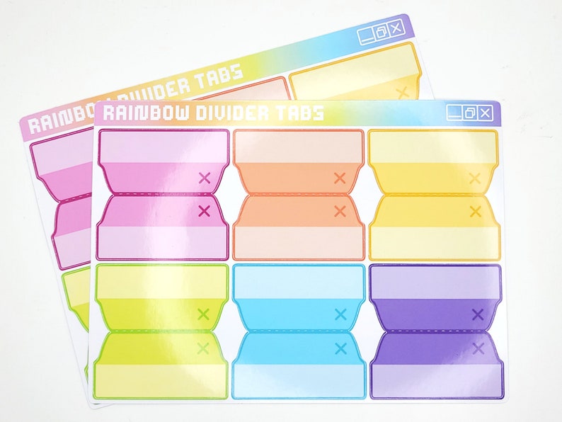 Colorful Windows Mac Divider Tab Stickers | Planner Tab Stickers, Index ...