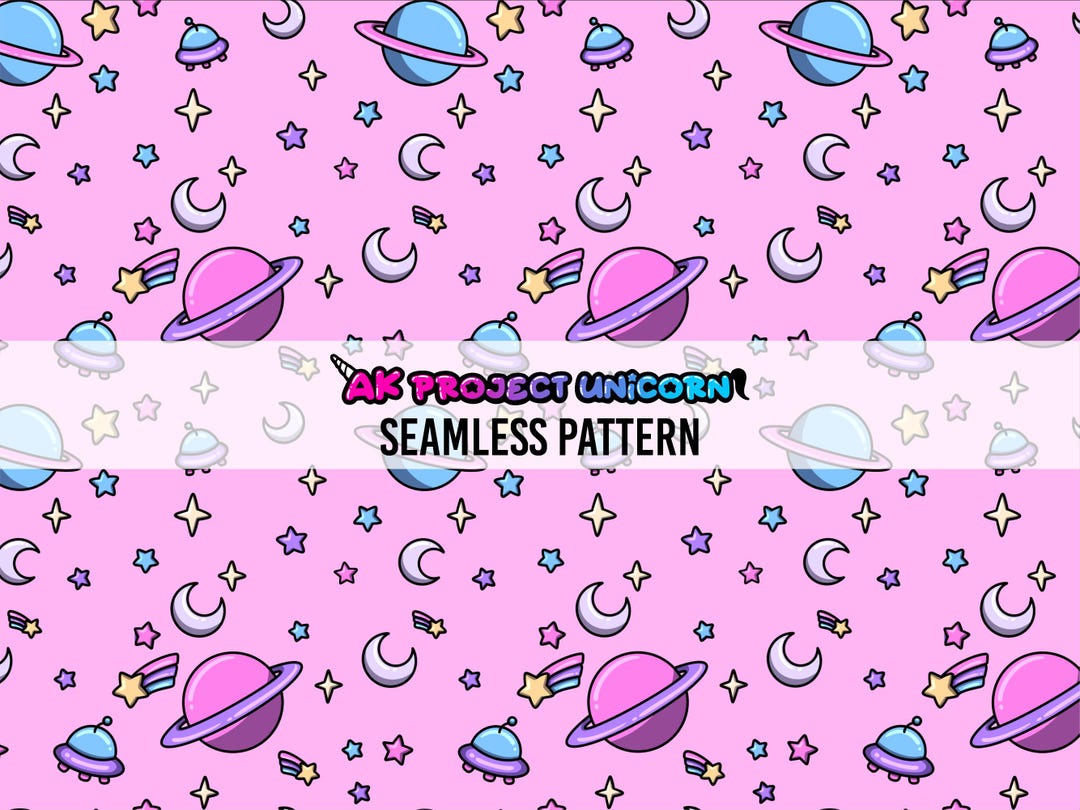 Pink Space Pattern Cute Space on Pink Background Seamless Pattern Design | Surface ...