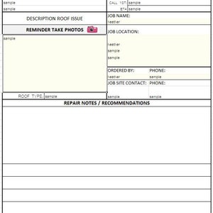 Puede incluir: Un formulario de presupuesto de reparaci&oacute;n con el nombre de la empresa en la parte superior. El formulario incluye campos para los detalles del presupuesto, la informaci&oacute;n del trabajo y las notas de reparaci&oacute;n. La fecha es 10/03/2022. Hay un recordatorio para tomar fotos.