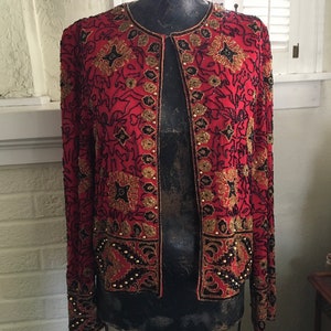 Papell Beaded Jacket Etsy