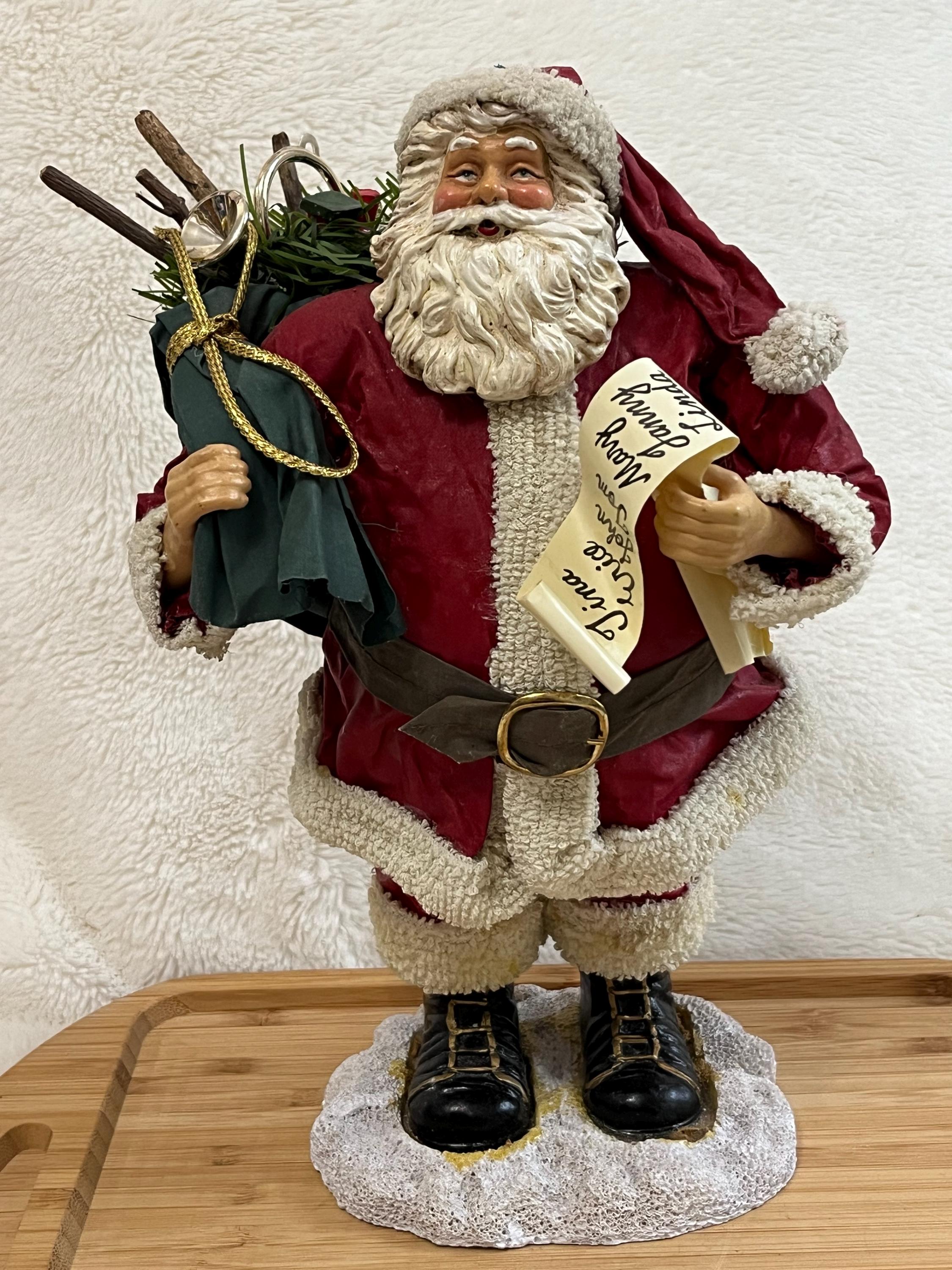 ヴィンテージ　ファブリックマルシェ（アメリカ製） サンタクロースの置物約25cm ヴィンテージ ファブリックマルシェ（アメリカ製