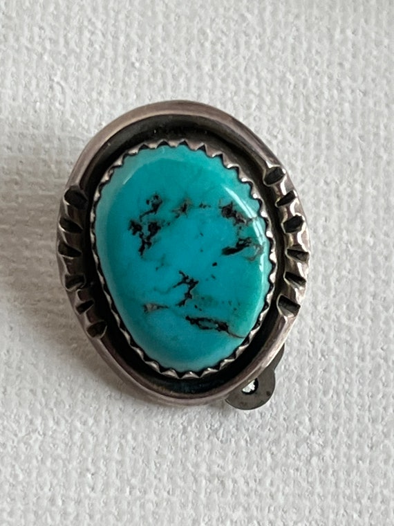 VTG Signed Richard Begay Navajo Silver Turquoise … - image 5