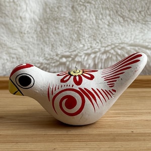 Vintage Tonala Pottery Bird Hand Painted Mexico Folk Art