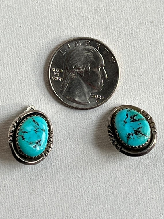 VTG Signed Richard Begay Navajo Silver Turquoise … - image 8