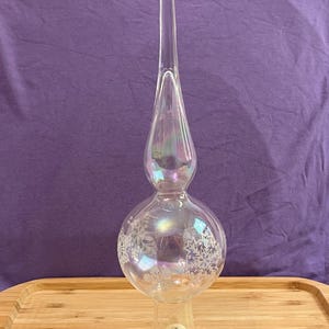 Princess House Fine Crystal Tree Topper 11&quot; Christmas Snowflake w/ Sticker