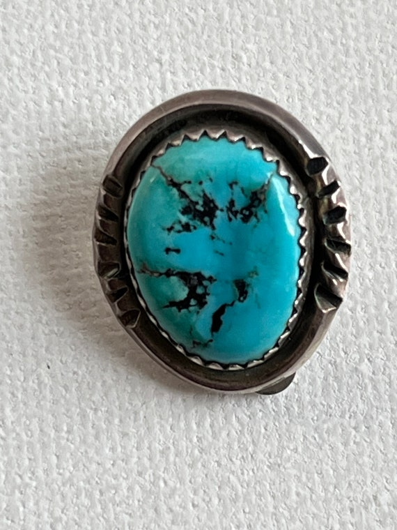 VTG Signed Richard Begay Navajo Silver Turquoise … - image 4