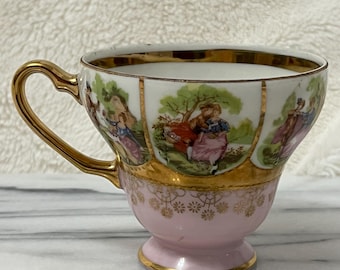 Taza de té de porcelana pintada a mano de Baviera, de Mark Fragonard, Love Story, Royal Vienna Beehive, HTF VTG, rara