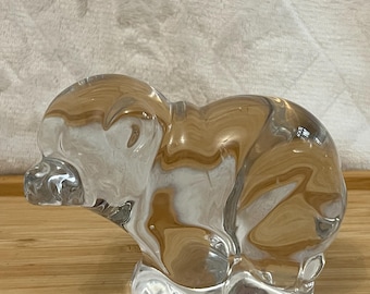 VTG New Martinsville Viking Baby Bear Glass Figurine Crystal Paperweight