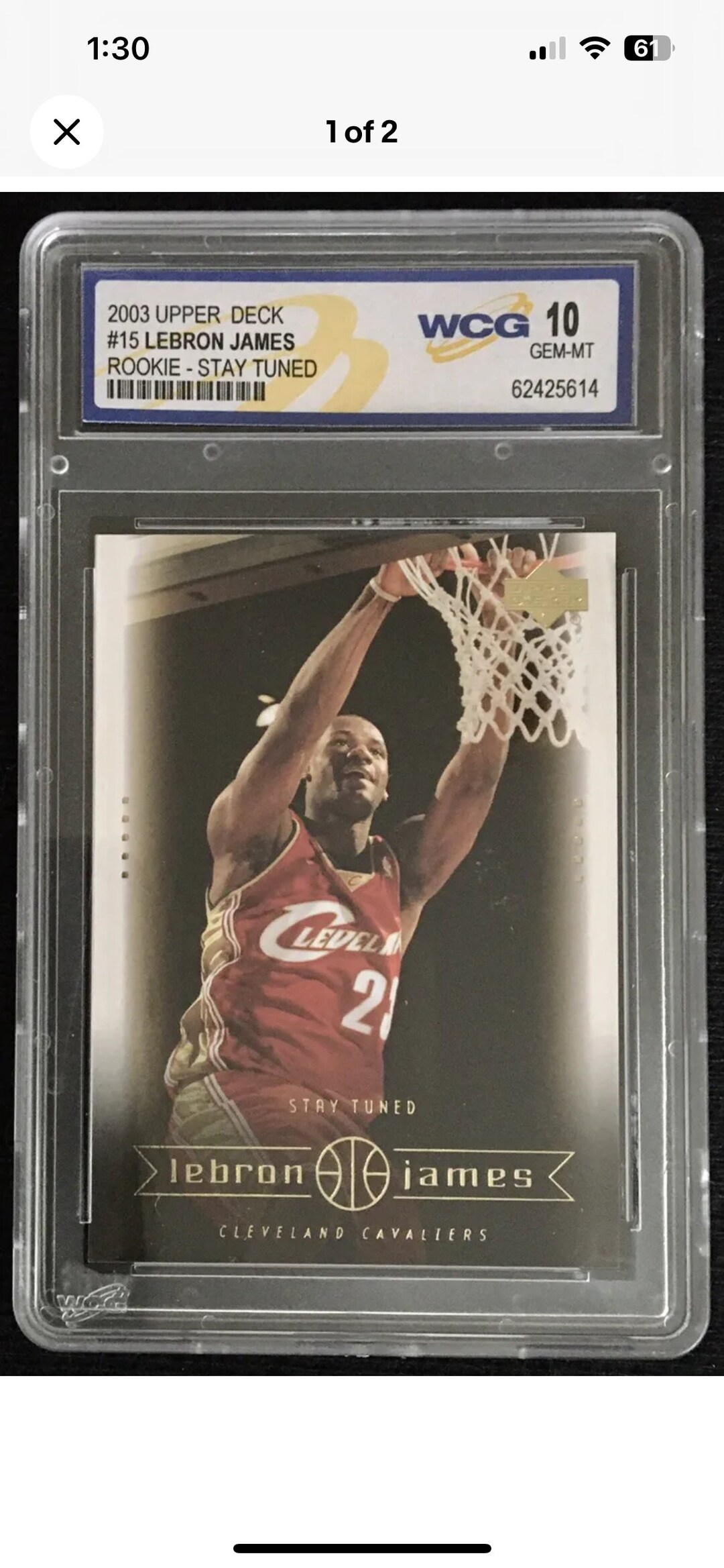 2003 Upper Deck 15 Lebron James Rookie Stay Tuned Graded Gem