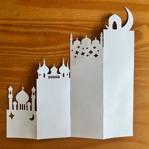 Eid Mubarak Digital Cut File Card | | Eidi Card | 3D Mosque Card | 3D Card