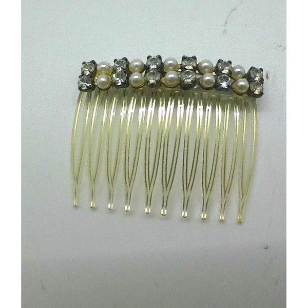 Vintage Hair Comb with Pearls and Jewels