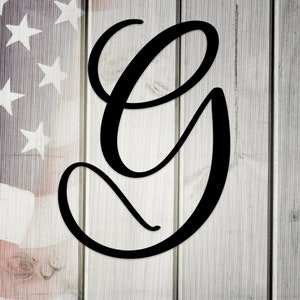 Letter G, Your Initial, Script Letters, Monogram, Metal Signs, Rustic Sign, Wall Art, Wall Decor