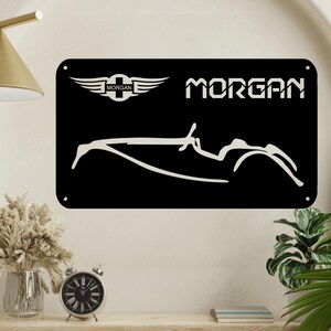 Vintage British Car Morgan Metal Wall Art, Vintage British Cars Metal Wall Art,  Auto Custom Home Decor
