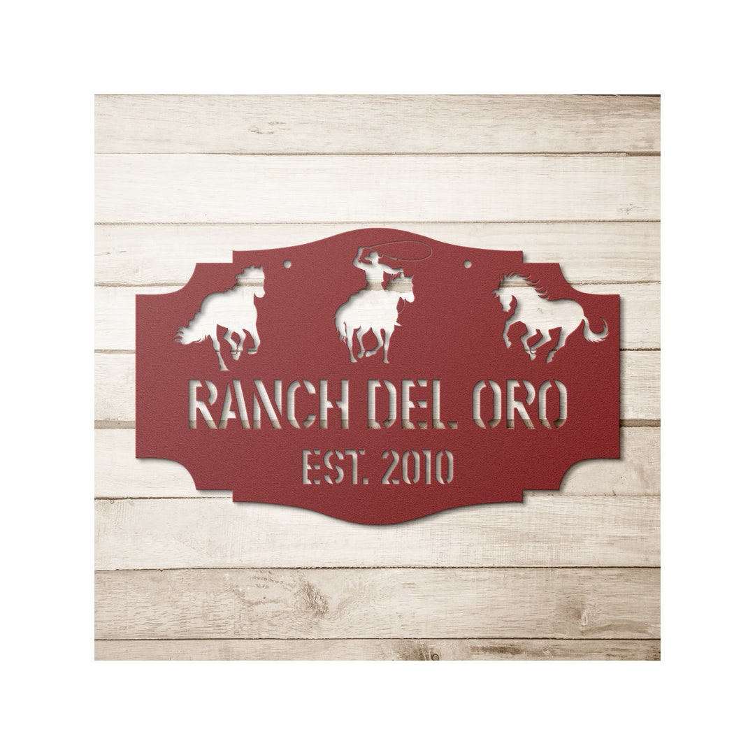 Rancho Del Oro Lodge, Cabin, Ranch or Vacation Home Personalized Metal ...
