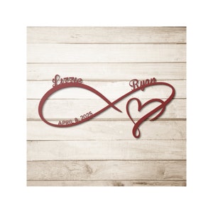 Personalizable Infinity Couples Wedding Heart Metal Wall Art