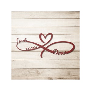 Personalizable Infinity Wedding Heart Metal Wall Art