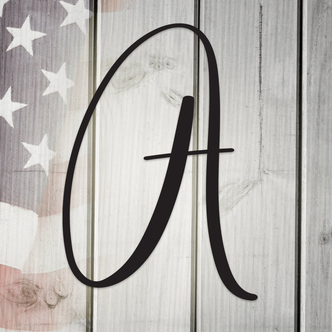 Your Initial, Script Letters, Monogram, Metal Signs, Rustic Sign, Wall ...